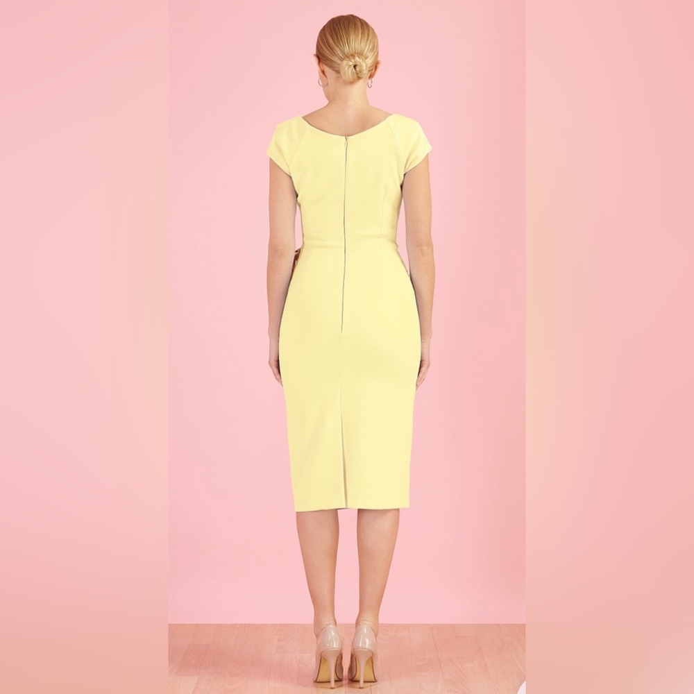 fitted vintage pencil dress amazing flattering fit 12 uk us s/m bnwt - Picture 2 of 5